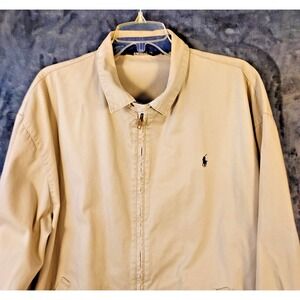 Vintage 80's Polo Ralph Lauren Unlined Harrington Jacket Khaki Men's XL Made USA